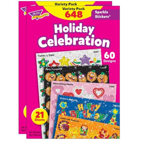 TREND ENTERPRISES Holiday Celebration Sparkle Stickers® Variety Pack, PK1296 T63903